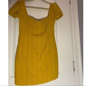Knit, yellow dress